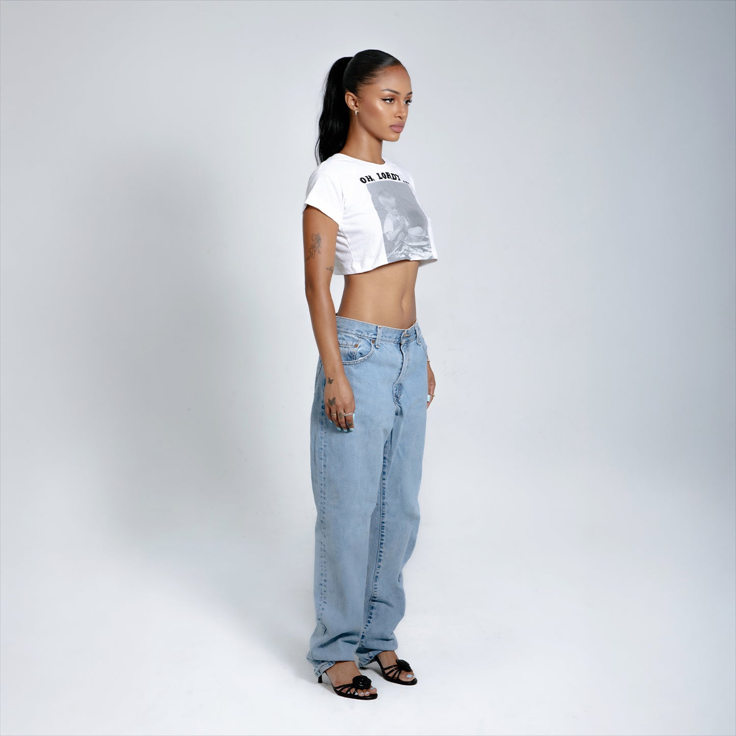 Oh Lordy Essential RW Crop Tee - Small